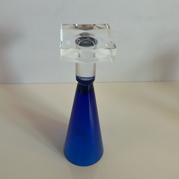 Acrylic cobalt blue champagne drink, glasses square footed base tapered top E2 - Picture 3 of 8